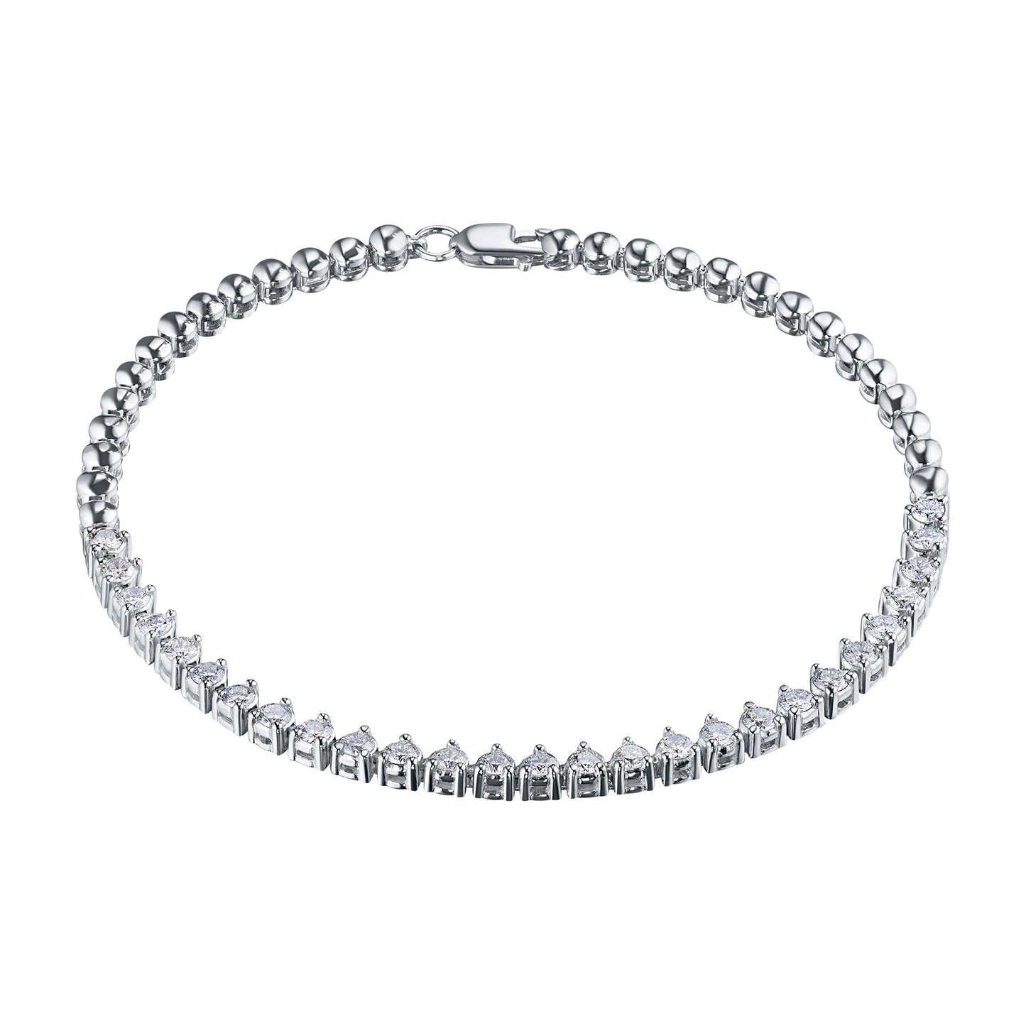 14K White Gold Bracelet with Natural Diamonds 1.490 CT.TW
