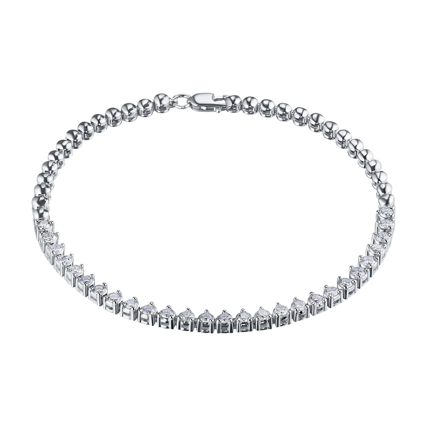 14K White Gold Bracelet with Natural Diamonds 1.490 CT.TW
