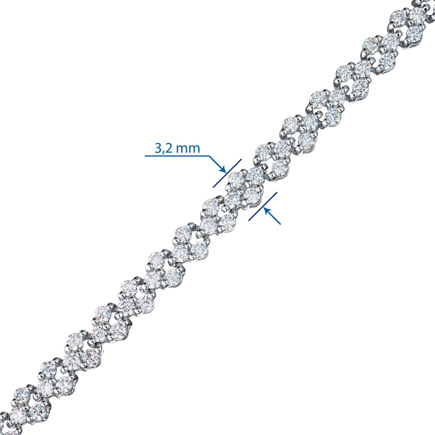 14K White Gold Bracelet with Lab-Created Diamonds 1.810 CT.TW
