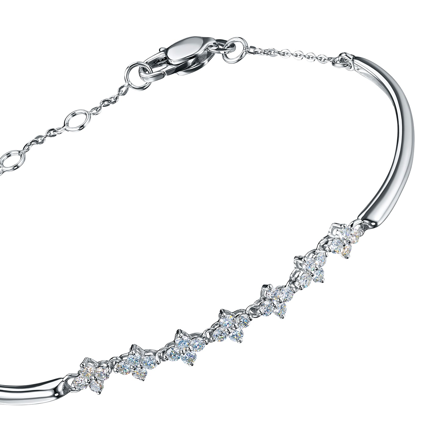 14K White Gold Bracelet with Lab-Created Diamonds 16.020 CT.TW