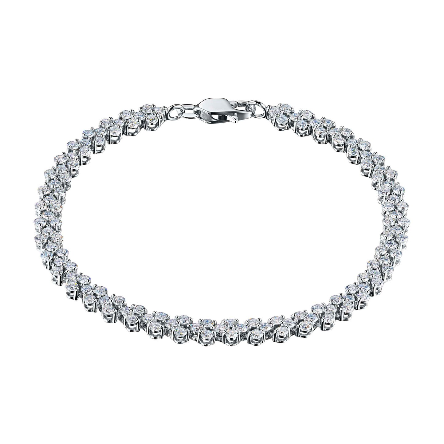 14K White Gold Bracelet with Lab-Created Diamonds 3.430 CT.TW