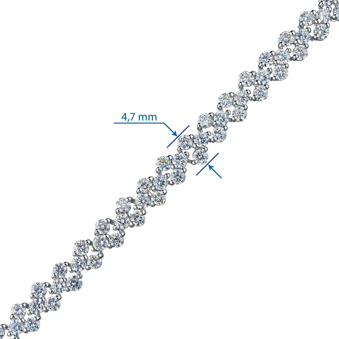 14K White Gold Bracelet with Lab-Created Diamonds 3.430 CT.TW