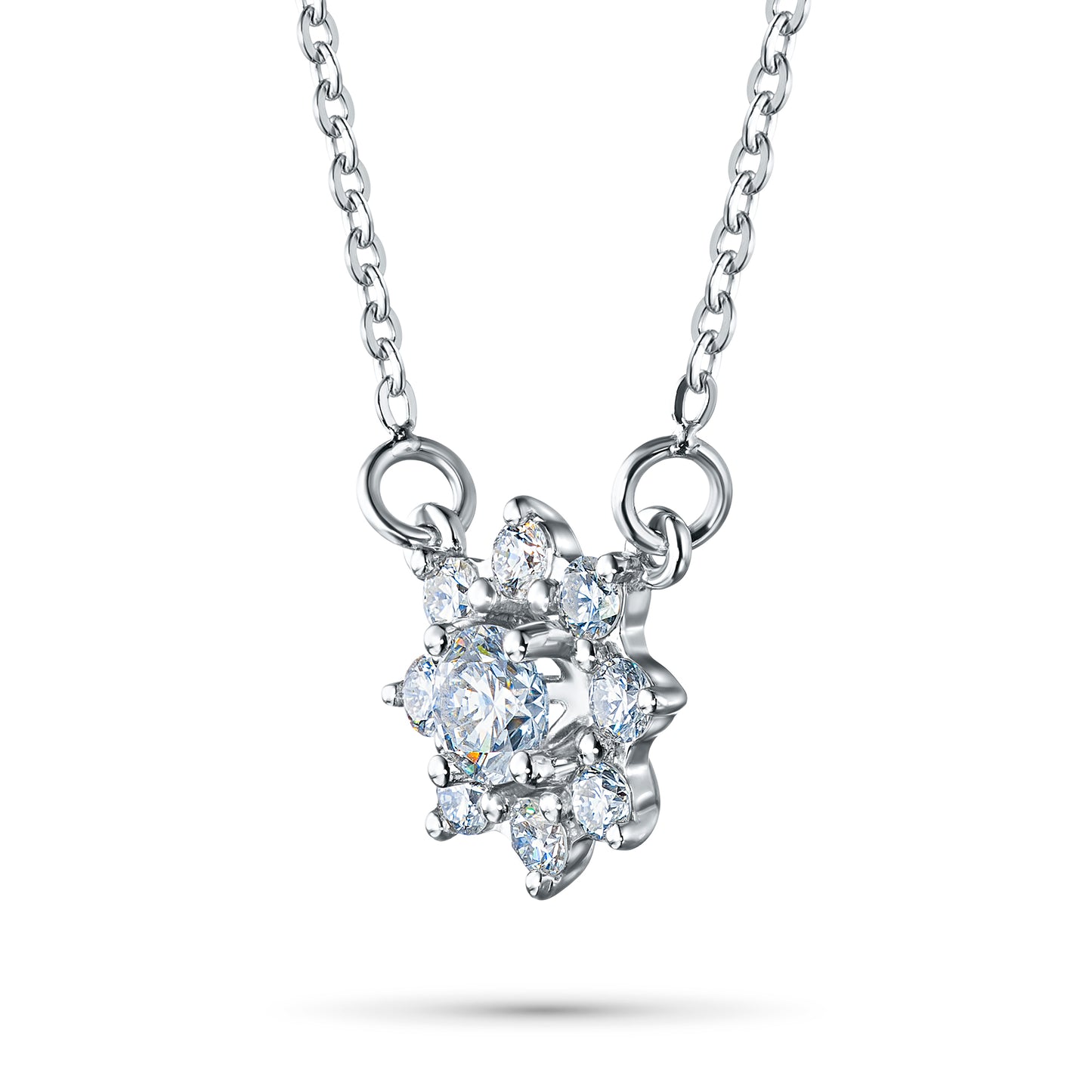 14K White Gold Necklace with Lab-Created Diamonds 0.630 CT.TW