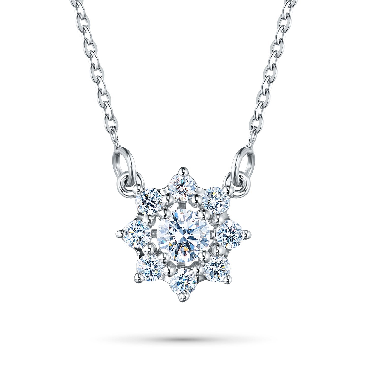14K White Gold Necklace with Lab-Created Diamonds 0.630 CT.TW
