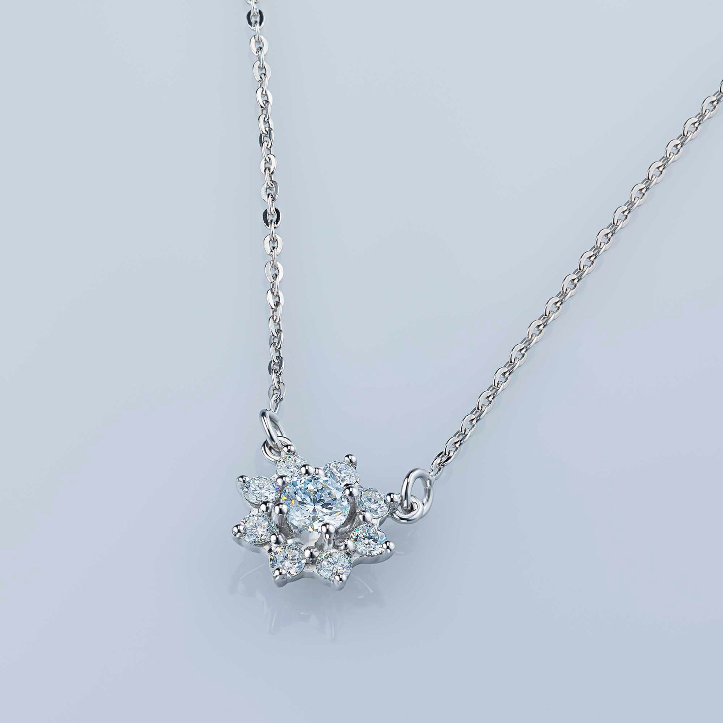 14K White Gold Necklace with Lab-Created Diamonds 0.630 CT.TW