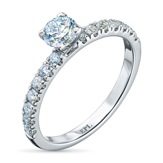 14K White Gold Ring with Lab-Created Diamonds 0.820 CT.TW