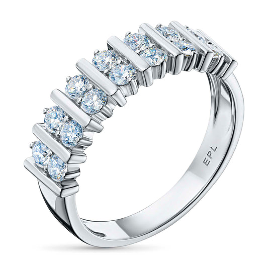 14K White Gold Ring with Lab-Created Diamonds 0.830 CT.TW