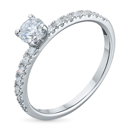 14K White Gold Ring with Lab-Created Diamonds 0.720 CT.TW