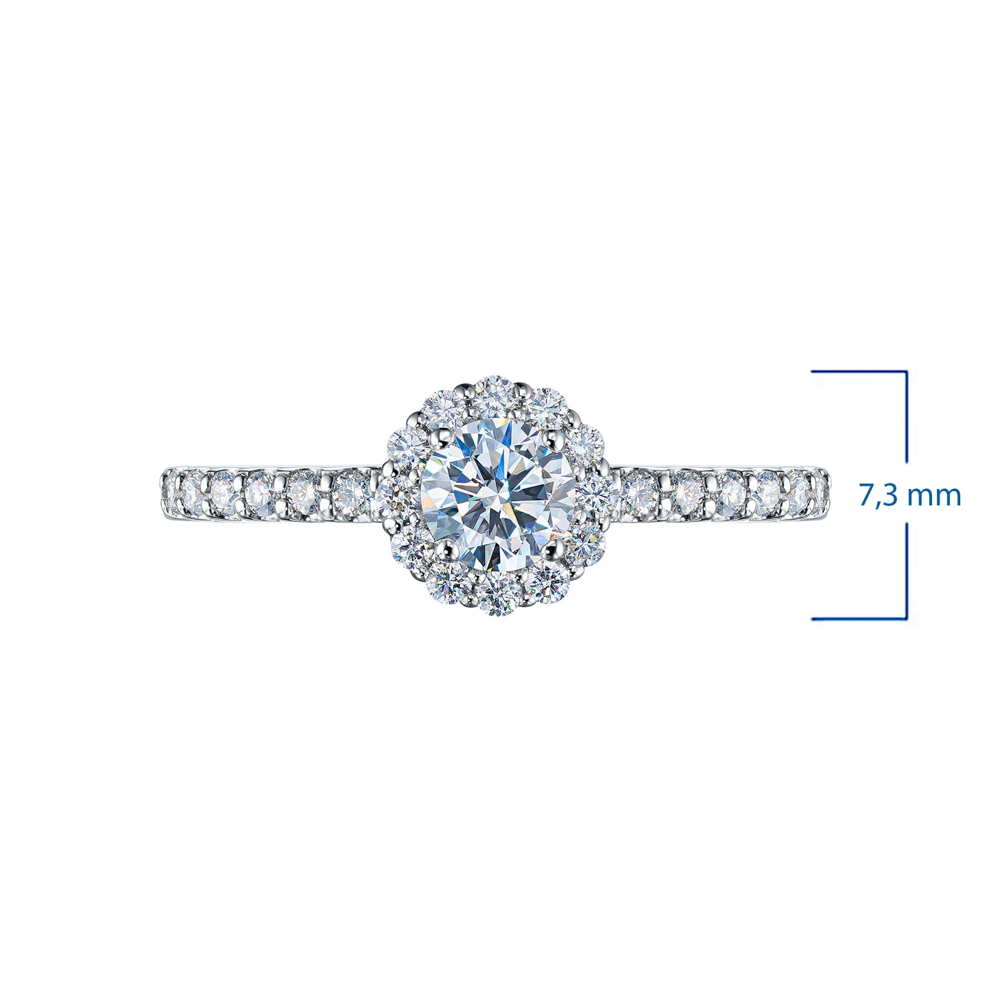 14K White Gold Ring with Lab-Created Diamonds 8.750 CT.TW