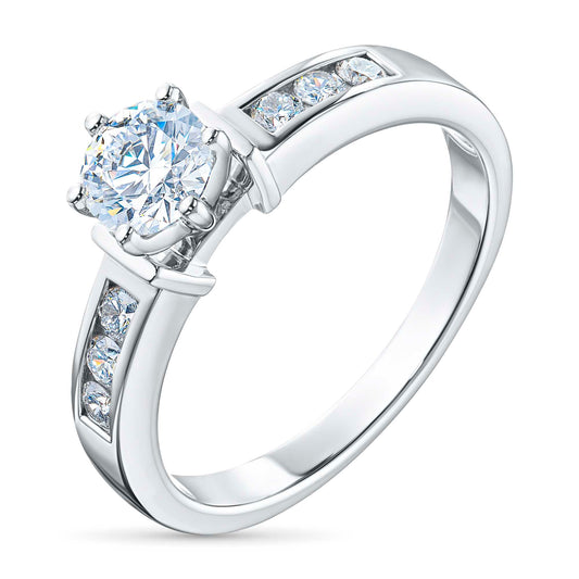 14K White Gold Ring with Lab-Created Diamonds 0.550 CT.TW