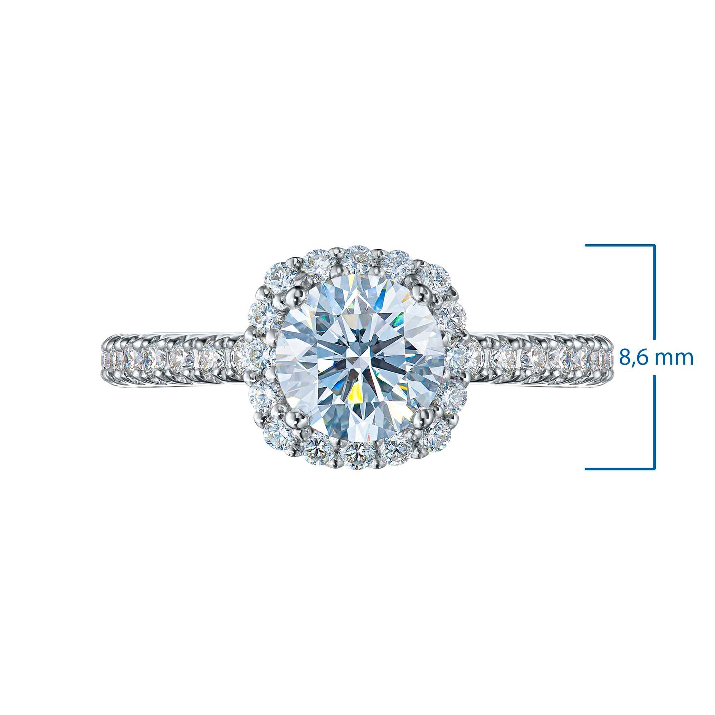 14K White Gold Ring with Lab-Created Diamonds 1.71 CT.TW