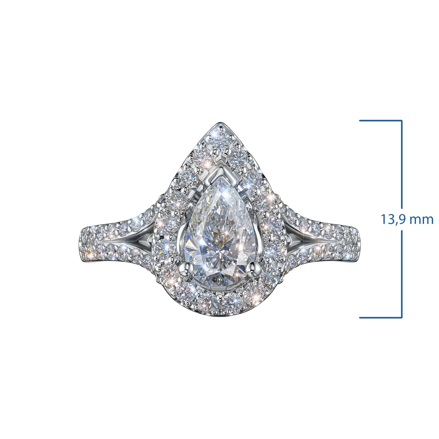 14K White Gold Ring with Lab-Created Diamonds 1.170 CT.TW