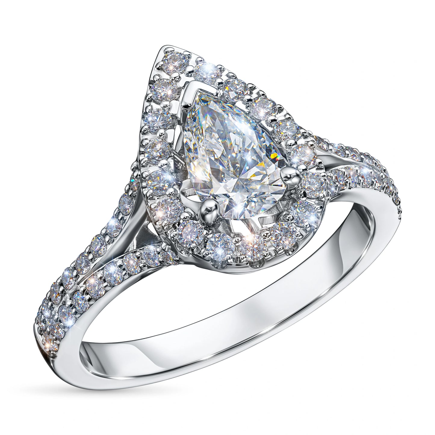 14K White Gold Ring with Lab-Created Diamonds 1.170 CT.TW