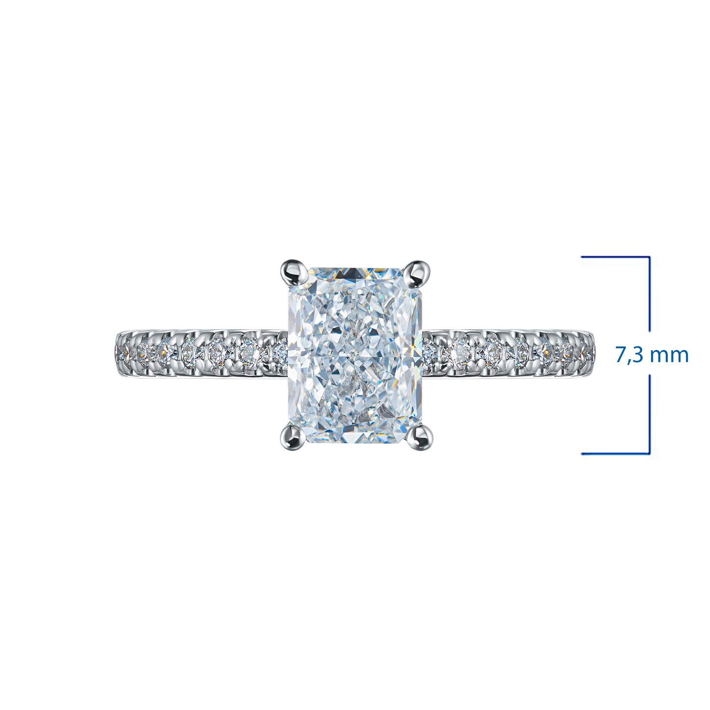 14K White Gold Ring with Lab-Created Diamonds 2.710 CT.TW
