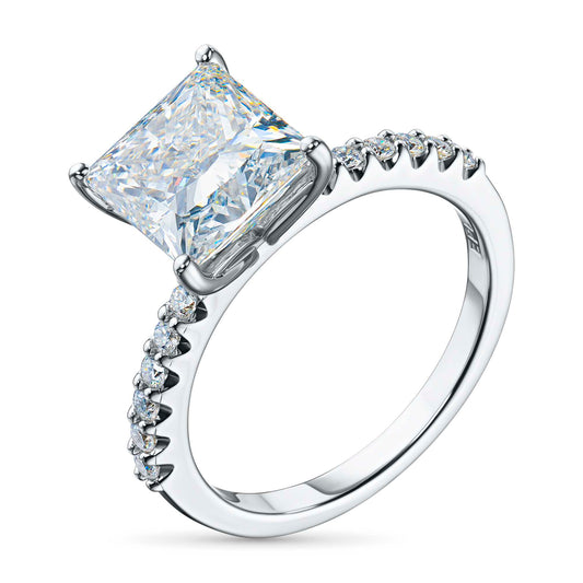 14K White Gold Ring with Lab-Created Diamonds 3.640 CT.TW