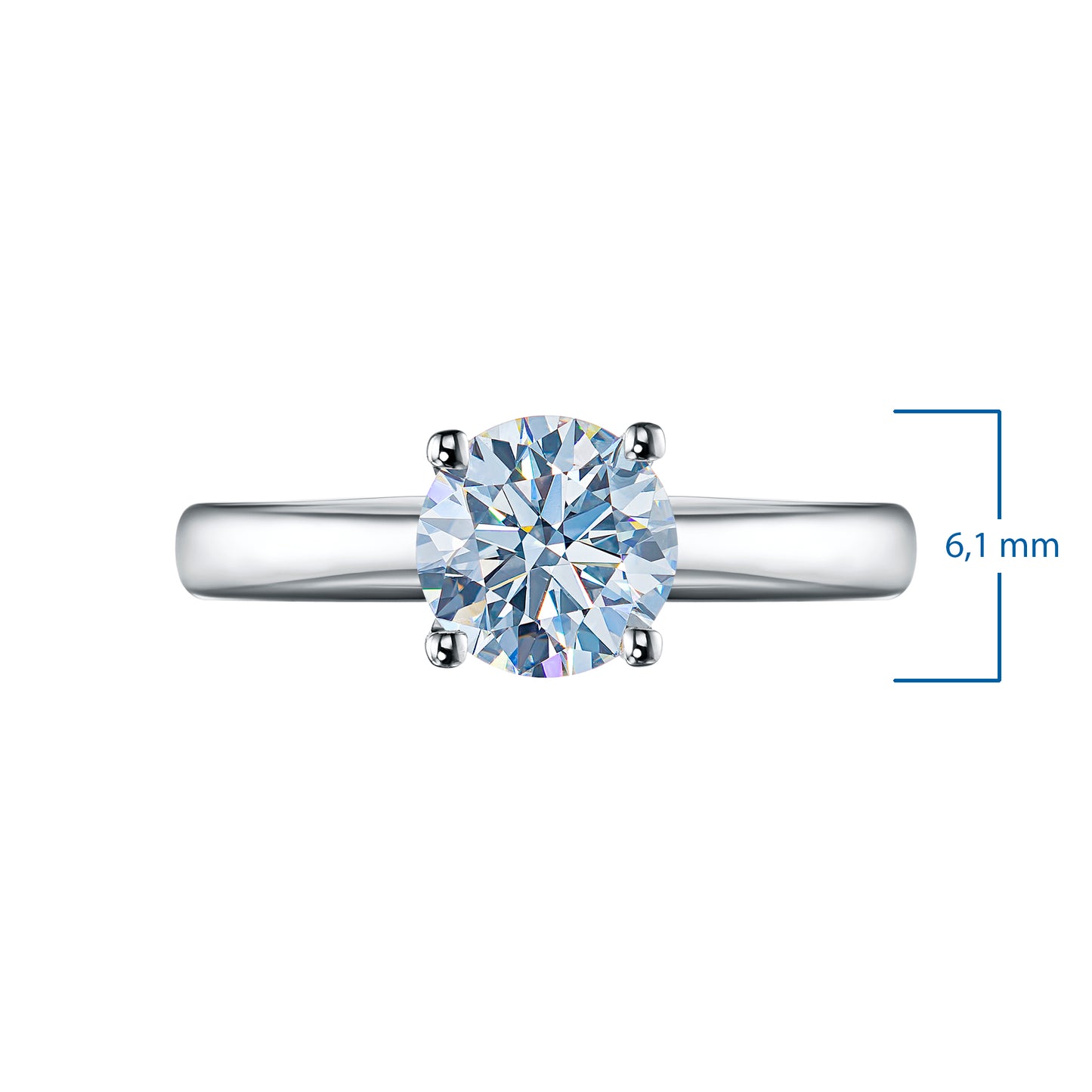 14K White Gold Ring with Lab-Created Diamonds 0.530 CT.TW