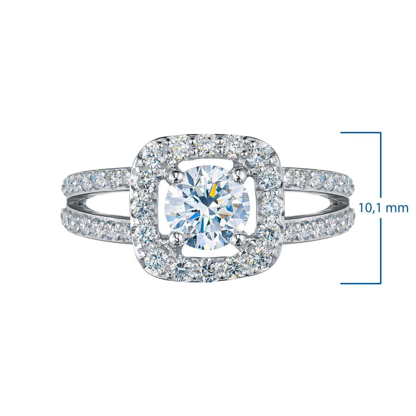 Δαχτυλίδι από λευκόχρυσο 14 καρατίων με διαμάντια κατασκευασμένα σε εργαστήριο 1.400 CT.TW 