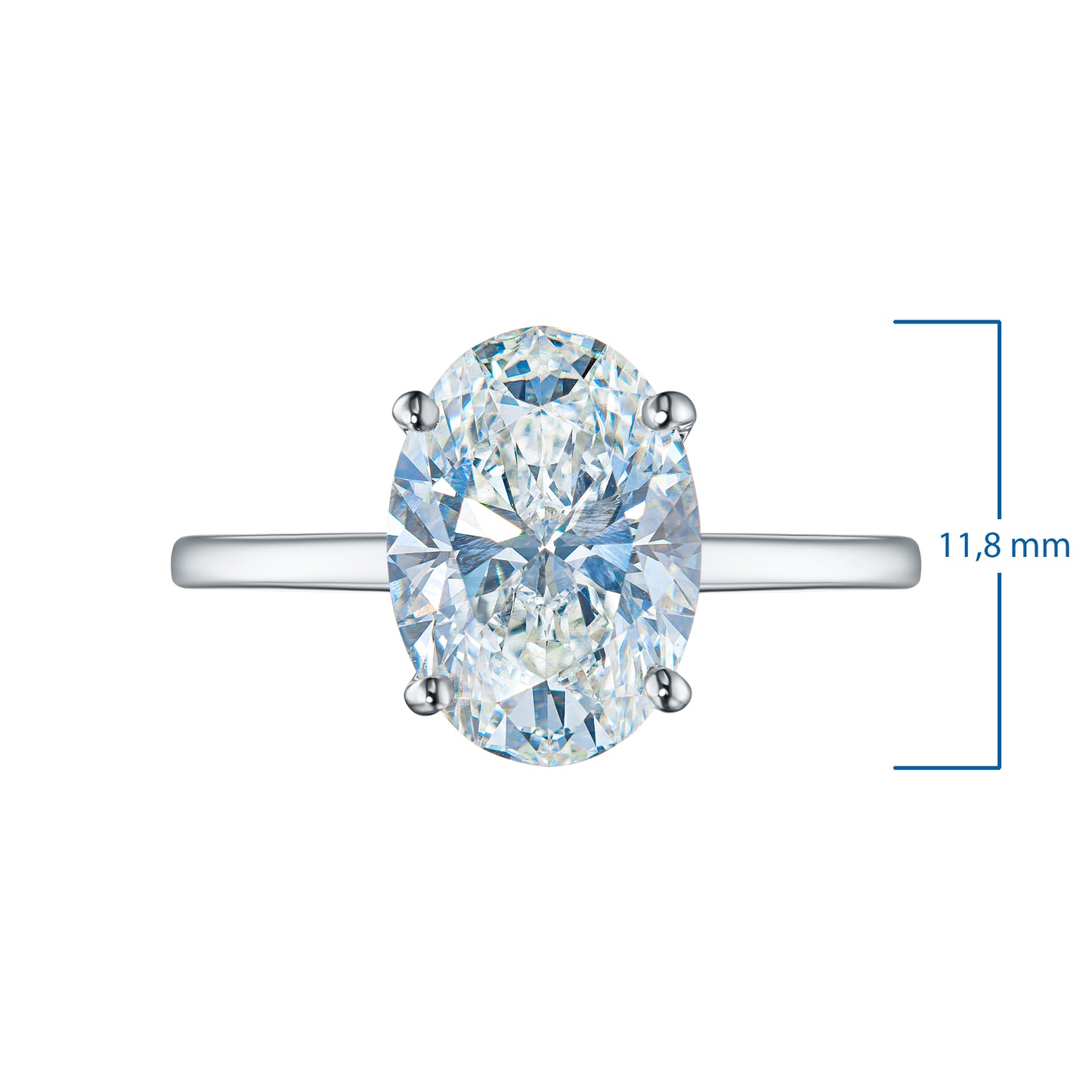 14K White Gold Ring with Lab-Created Diamonds 2.11 CT.TW