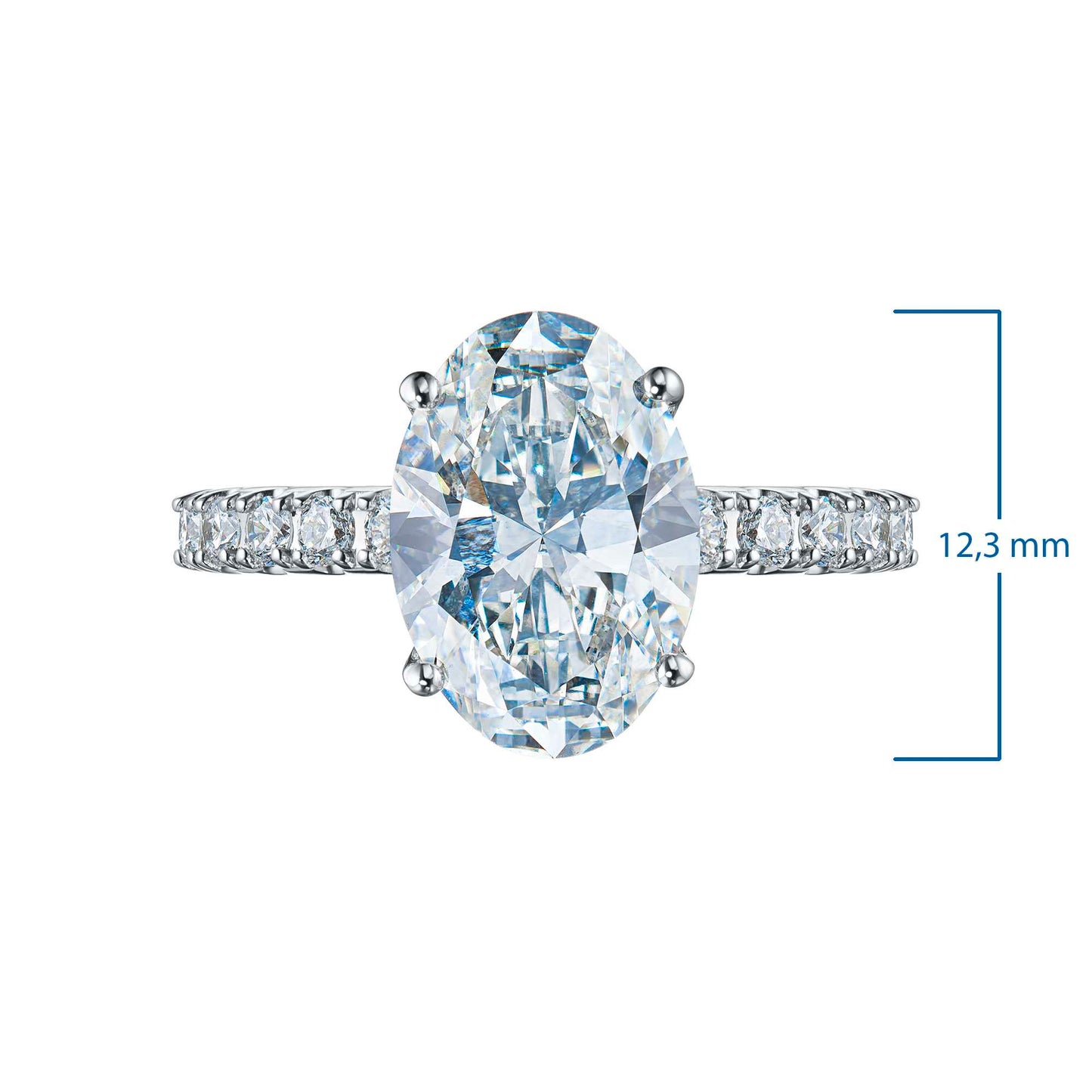 14K White Gold Ring with Lab-Created Diamonds 3.47 CT.TW