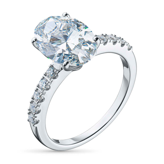 14K White Gold Ring with Lab-Created Diamonds 3.47 CT.TW