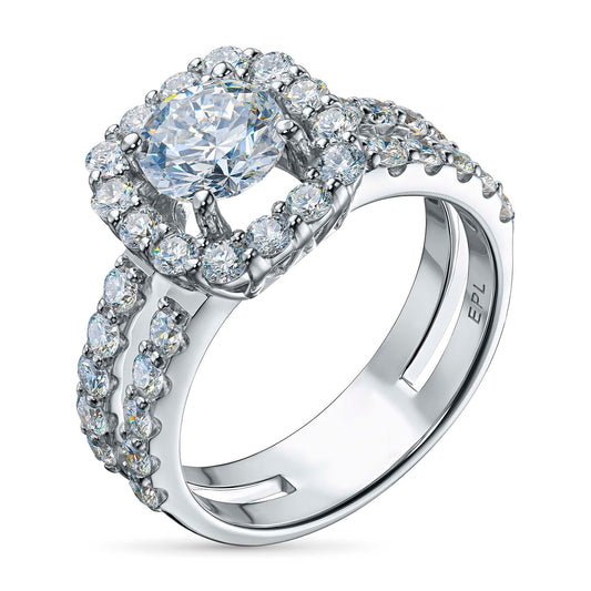 14K White Gold Ring with Lab-Created Diamonds 2.630 CT.TW