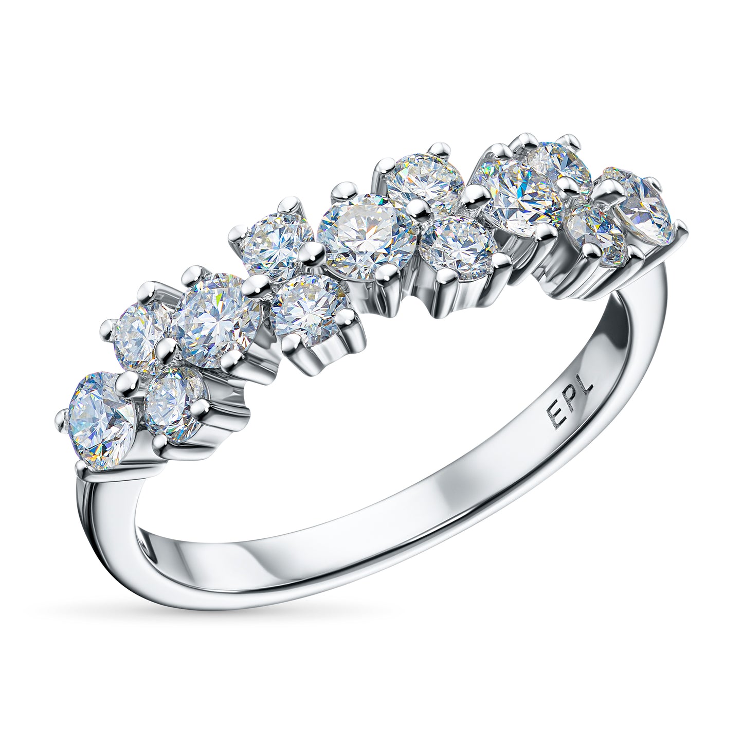 14K White Gold Ring with Lab-Created Diamonds 0.900 CT.TW
