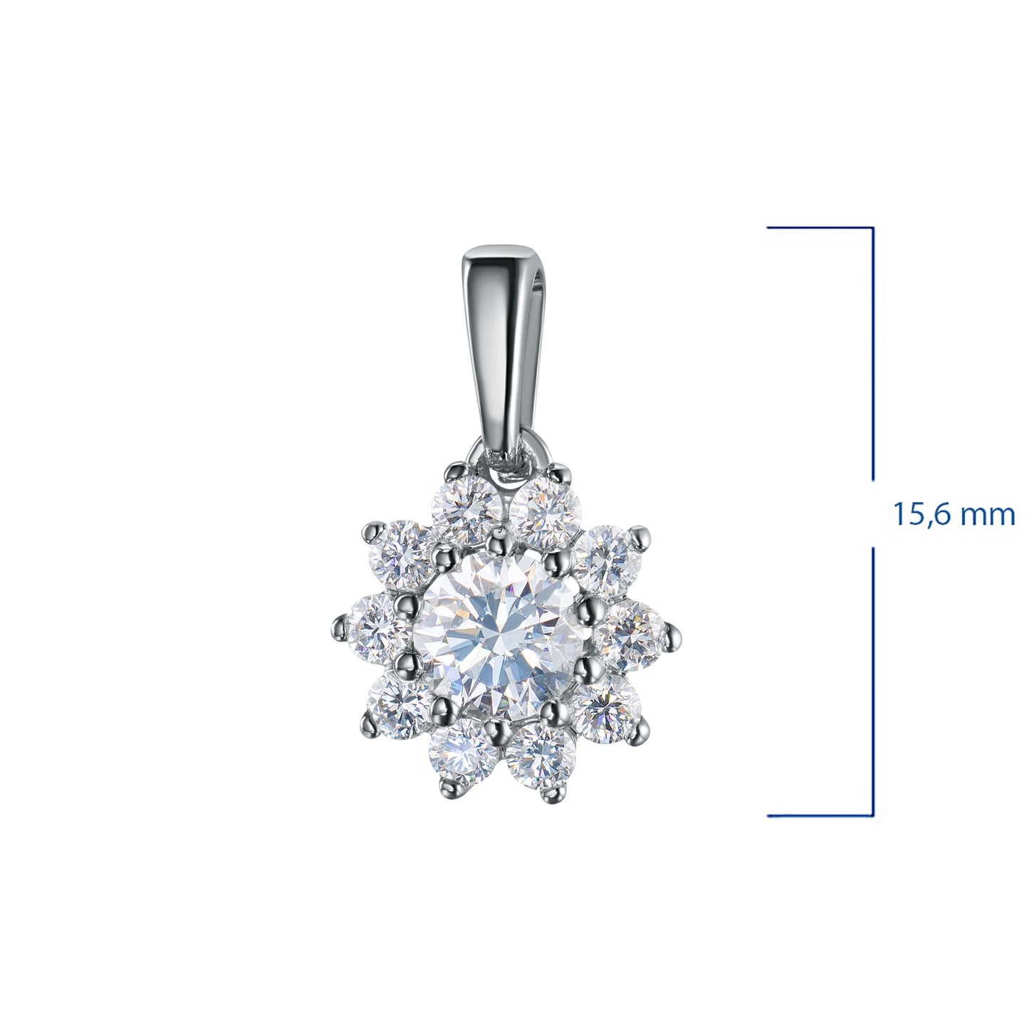 Подвеска из 14-каратного белого золота с выращенными в лаборатории бриллиантами 0,690 карата 