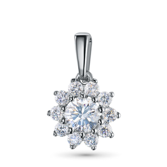14K White Gold Pendant with Lab-Created Diamonds 0.690 CT.TW