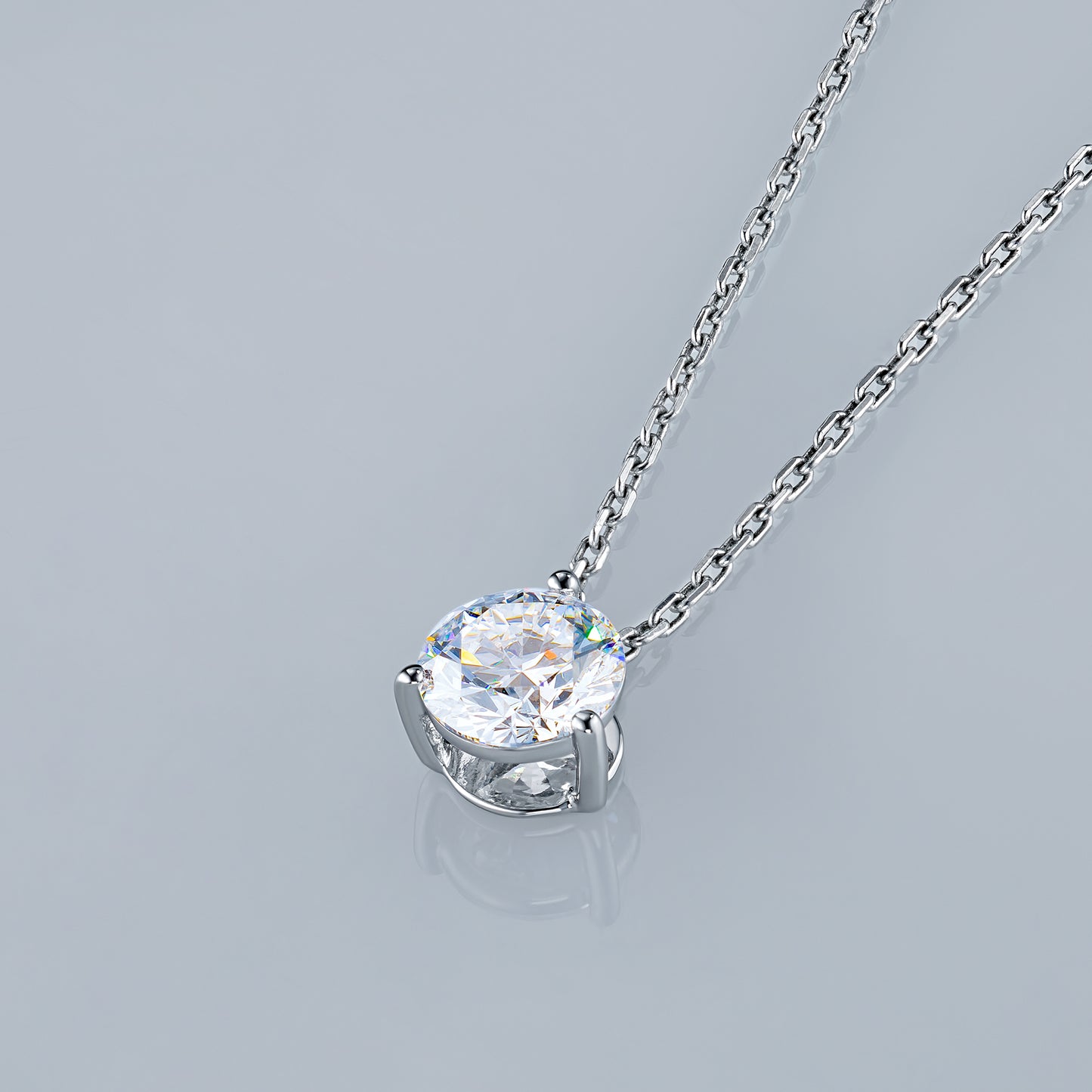 14K White Gold Pendant with Lab-Created Diamonds 0.750 CT.TW