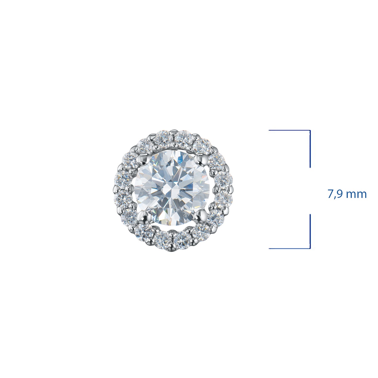 14K White Gold Pendant with Lab-Created Diamonds 0.740 CT.TW