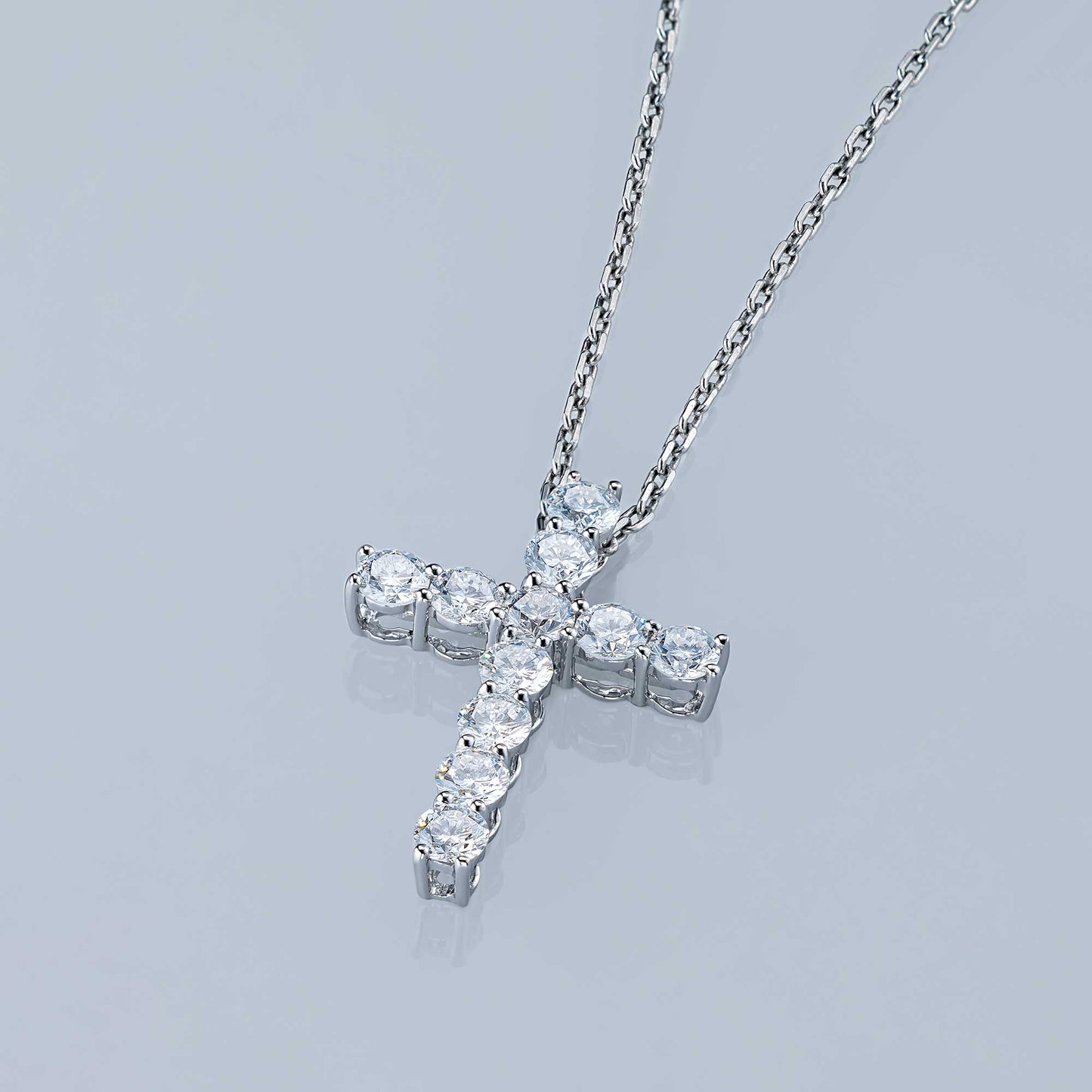 14K White Gold Pendant with Lab-Created Diamonds 0.930 CT.TW