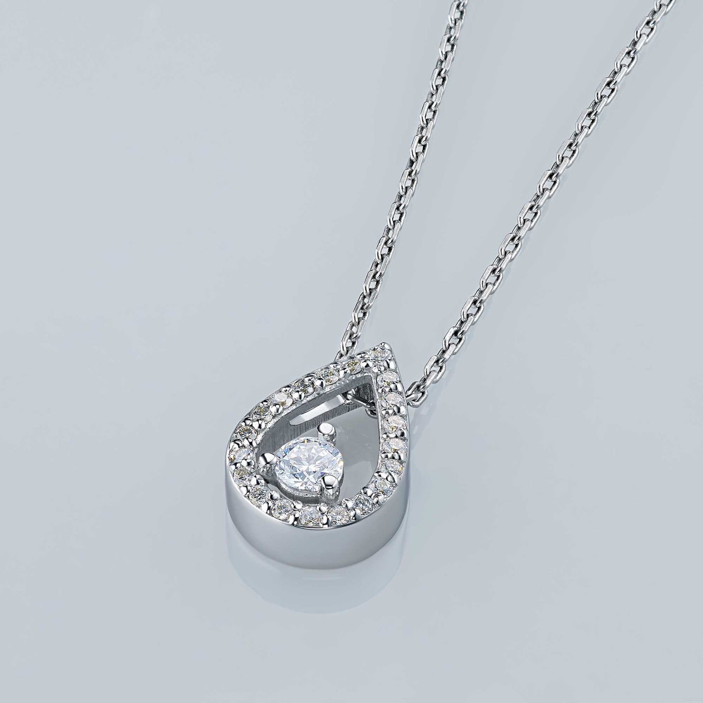 14K White Gold Pendant with Lab-Created Diamonds 0.35 CT.TW