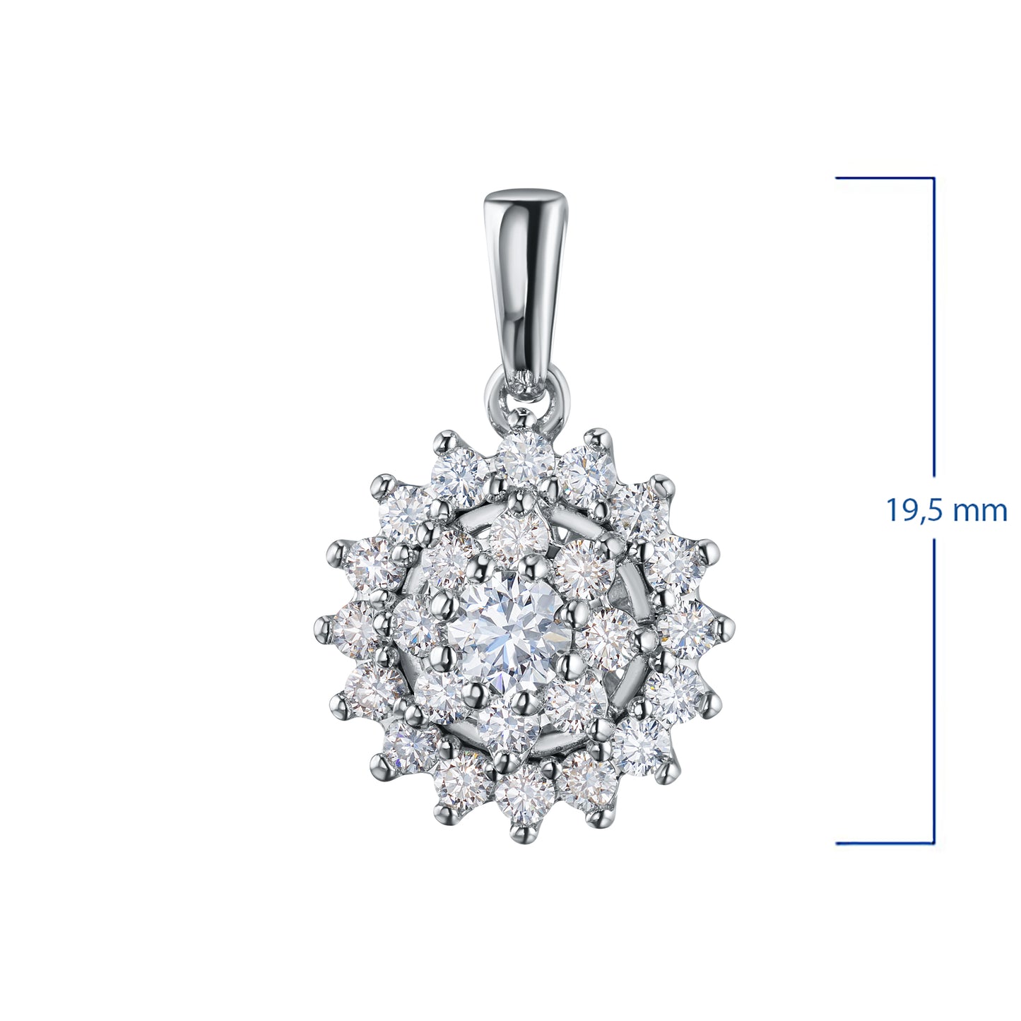 14K White Gold Pendant with Lab-Created Diamonds 7.770 CT.TW
