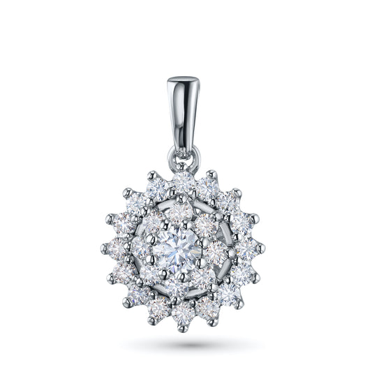 14K White Gold Pendant with Lab-Created Diamonds 7.770 CT.TW