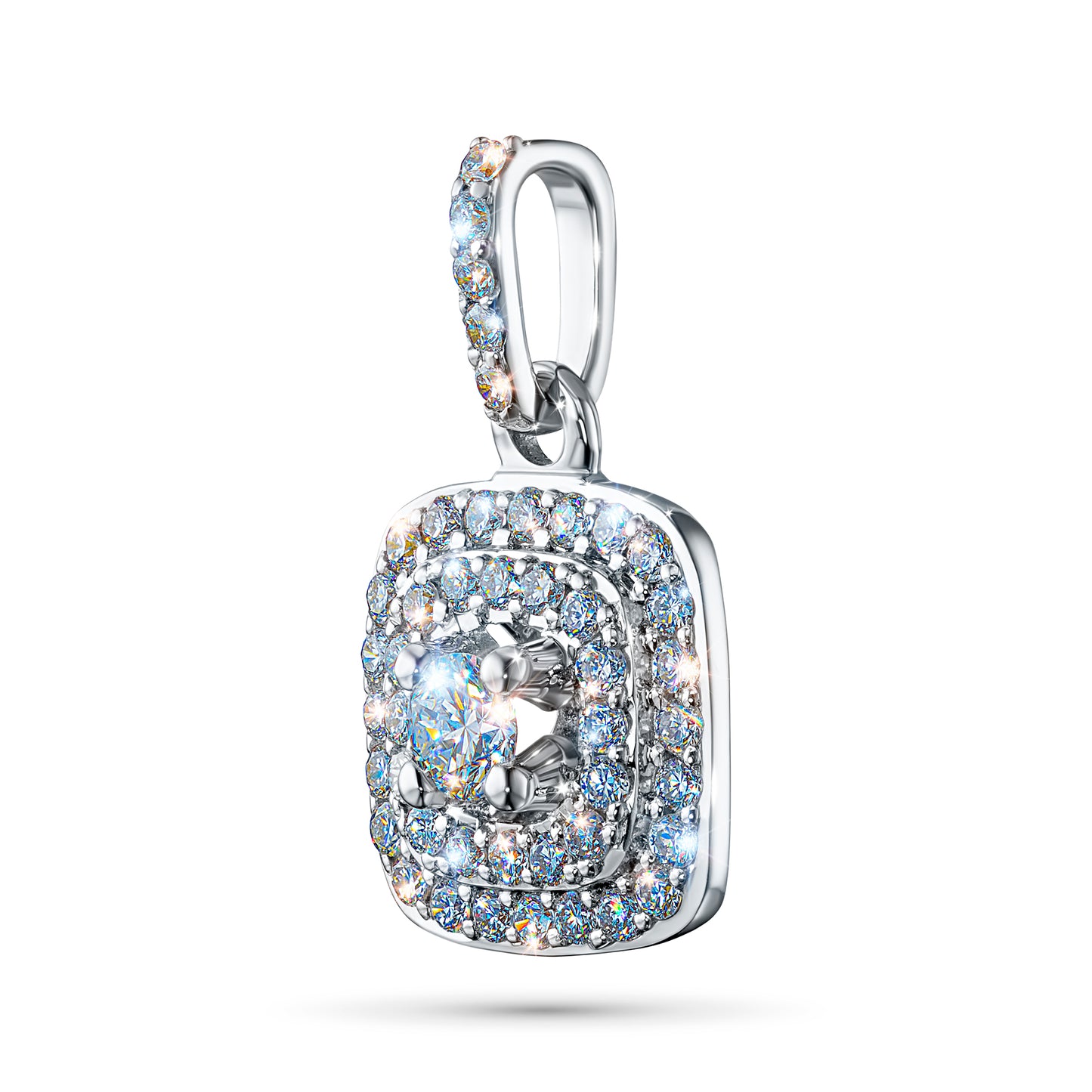 Подвеска из желтого золота 14 карат с выращенными в лаборатории бриллиантами 0,200 карата 