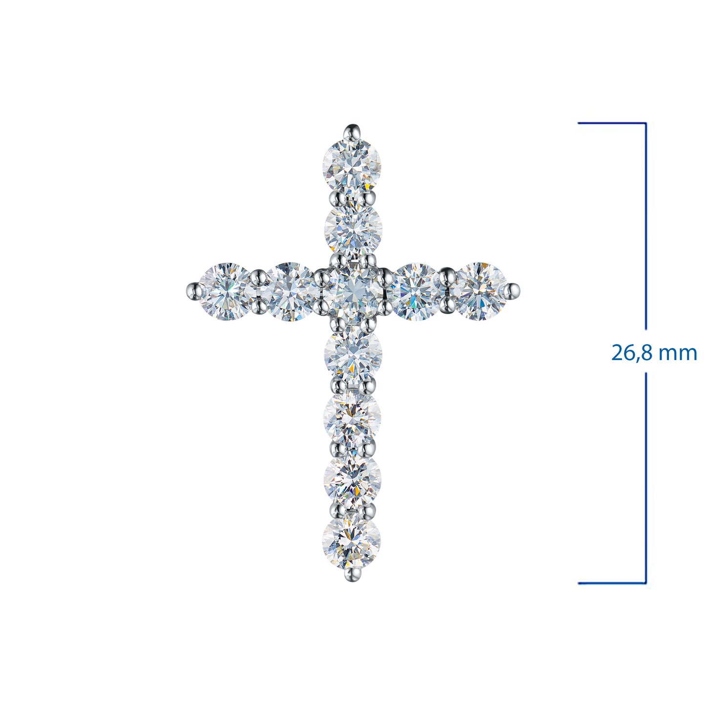 Подвеска из 14-каратного белого золота с выращенными в лаборатории бриллиантами 1,700 карат 