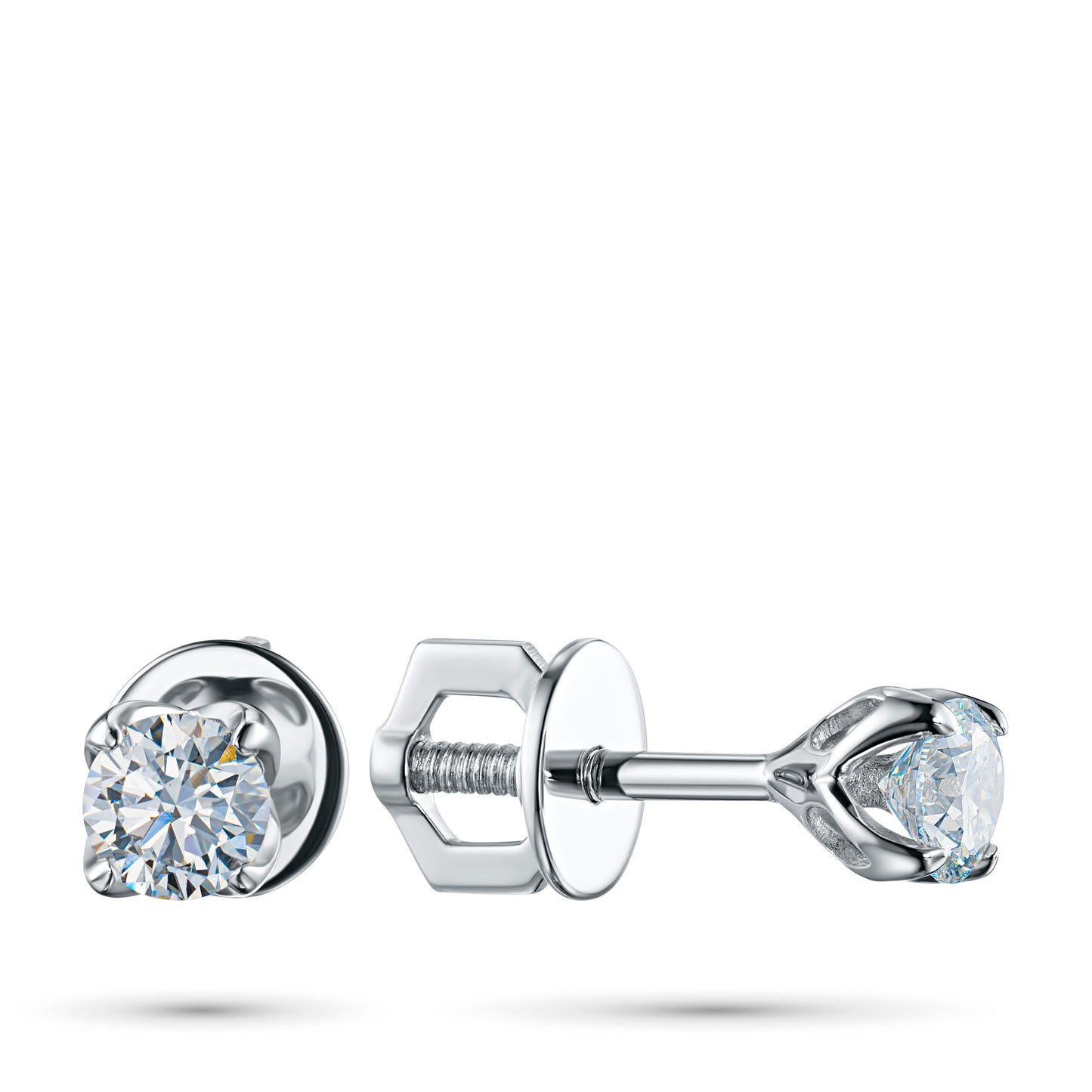 14K White Gold Earring Studs with Lab-Created Diamonds 0.71 CT.TW