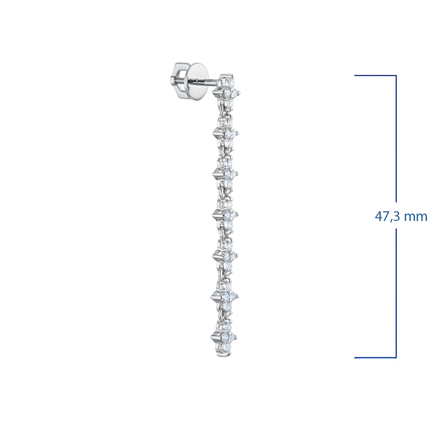 14K White Gold Earring Studs with Lab-Created Diamonds 1.090 CT.TW