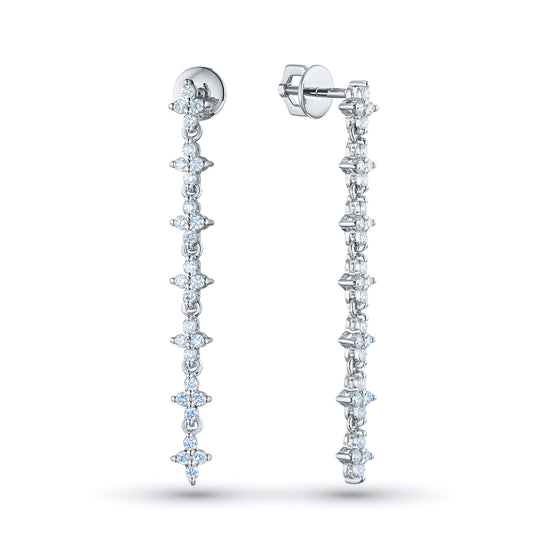 14K White Gold Earring Studs with Lab-Created Diamonds 1.090 CT.TW