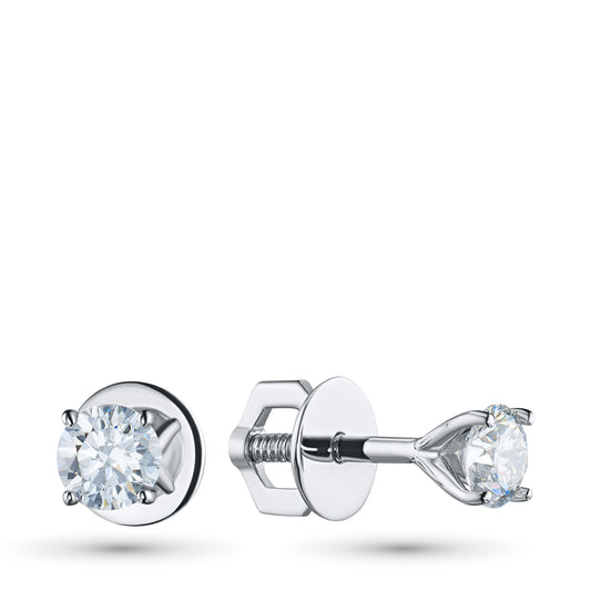 14K White Gold Earring Studs with Lab-Created Diamonds 2.170 CT.TW