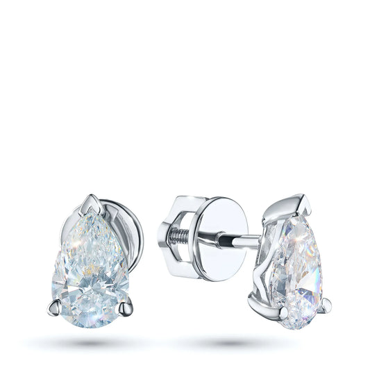 14K White Gold Earring Studs with Lab-Created Diamonds 4.060 CT.TW