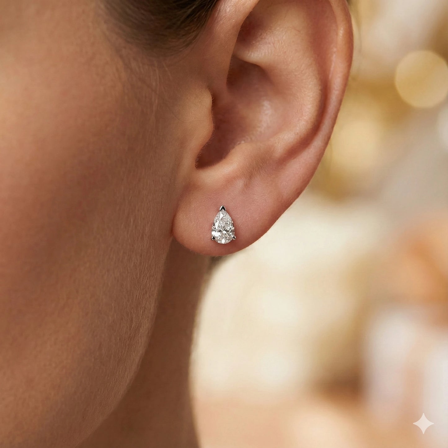 14K White Gold Earring Studs with Lab-Created Diamonds 3.26 CT.TW