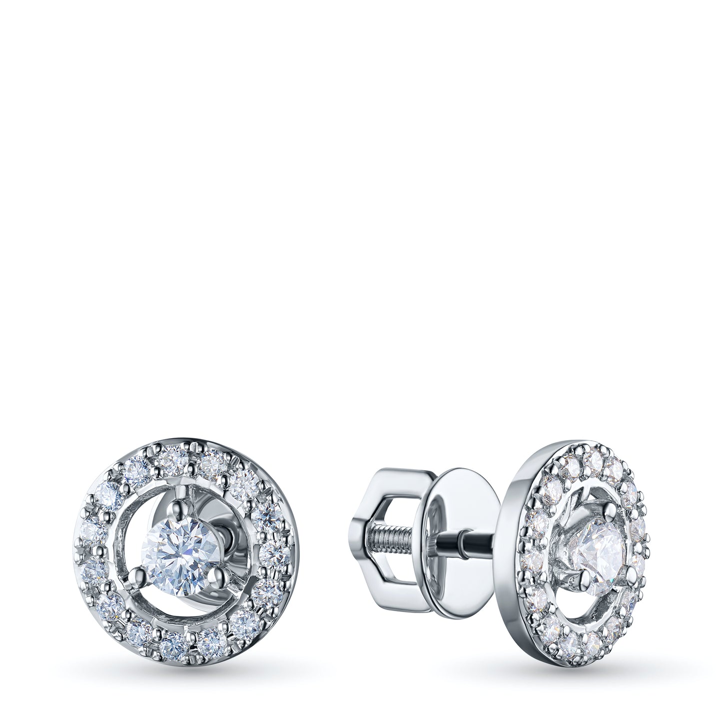 14K White Gold Earring Studs with Lab-Created Diamonds 0.54 CT.TW