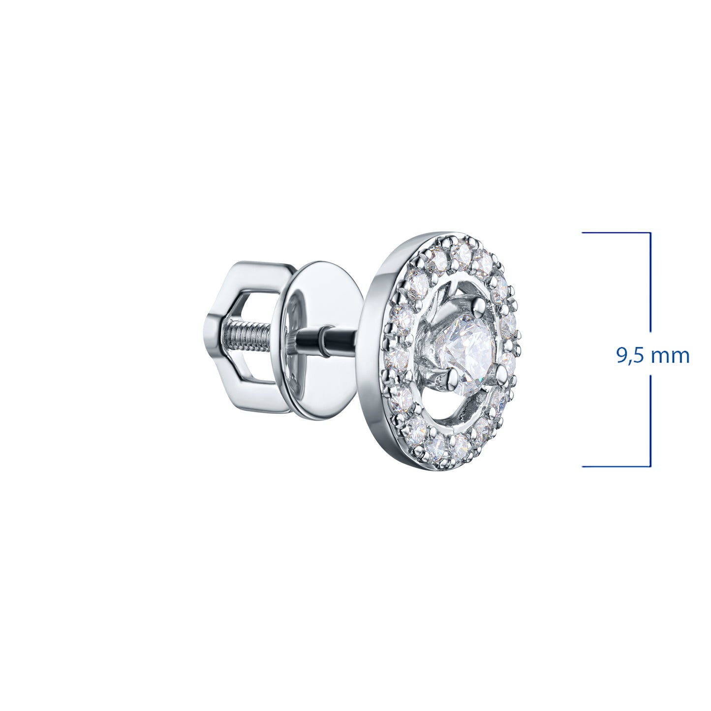 14K White Gold Earring Studs with Lab-Created Diamonds 0.54 CT.TW