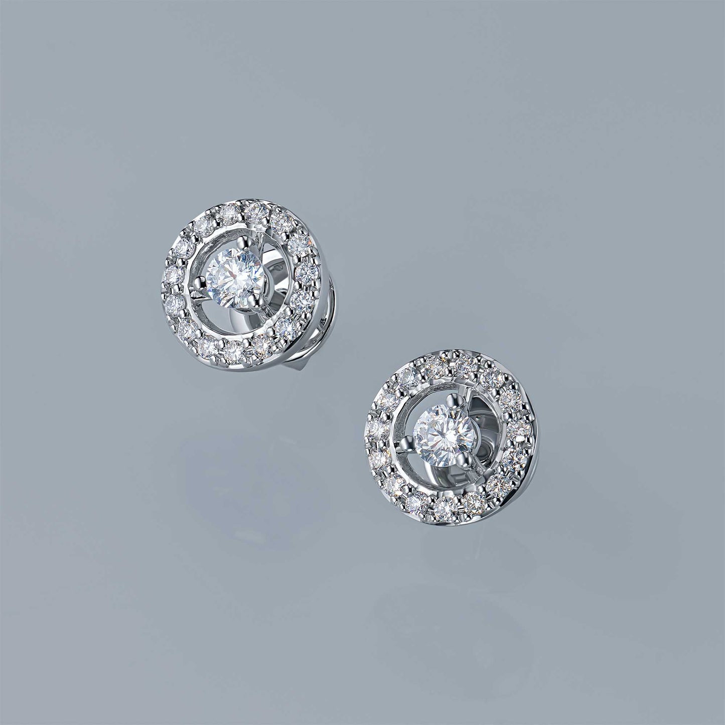 14K White Gold Earring Studs with Lab-Created Diamonds 0.54 CT.TW