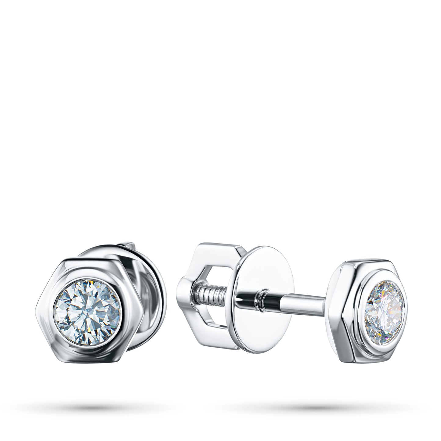 14K White Gold Earring Studs with Lab-Created Diamonds 0.690 CT.TW