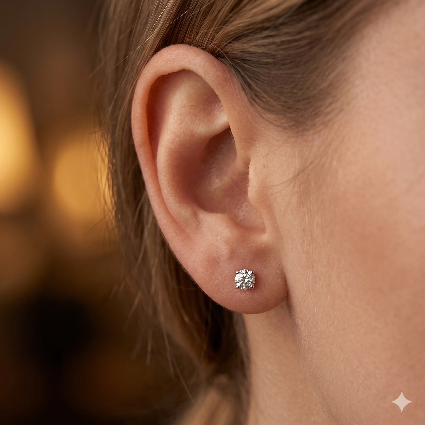 14K White Gold Earring Studs with Lab-Created Diamonds 0.88 CT.TW