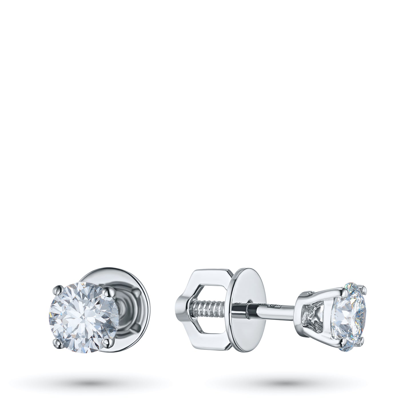 14K White Gold Earring Studs with Lab-Created Diamonds 0.88 CT.TW