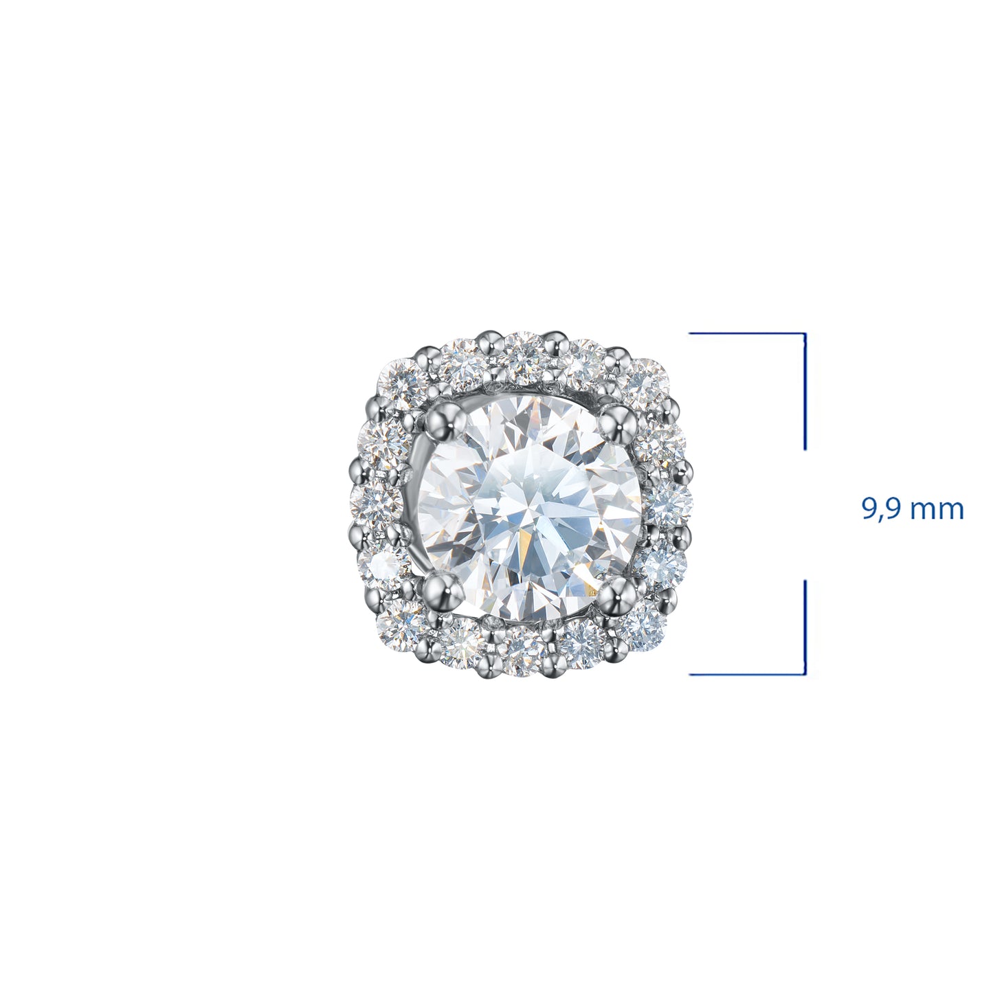 14K White Gold Earring Studs with Lab-Created Diamonds 2.35 CT.TW