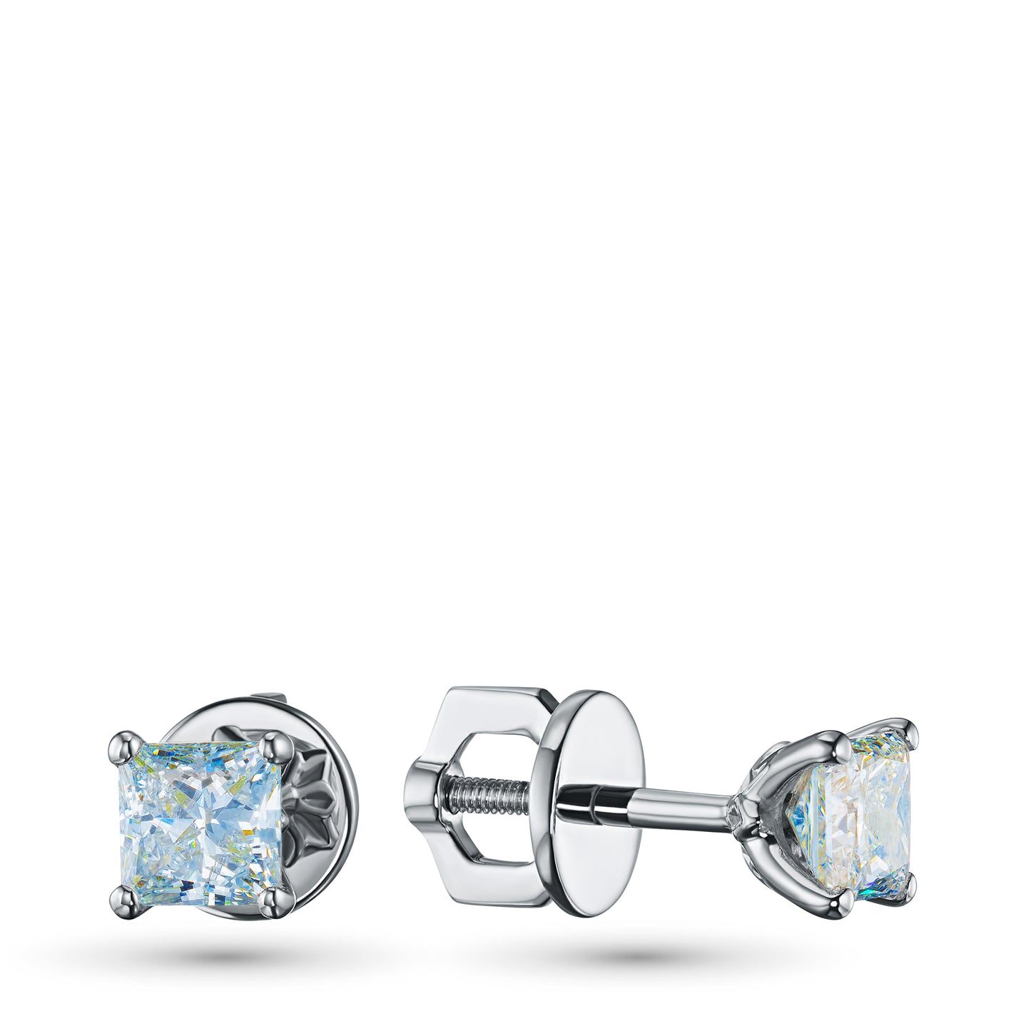 Sterling Silver Earring Studs with Topaz 1.66 CT.TW